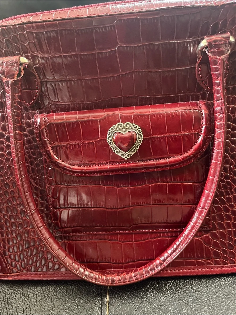 Brighton Red Leather Women’s Handbag - Classic Top-Handle Tote